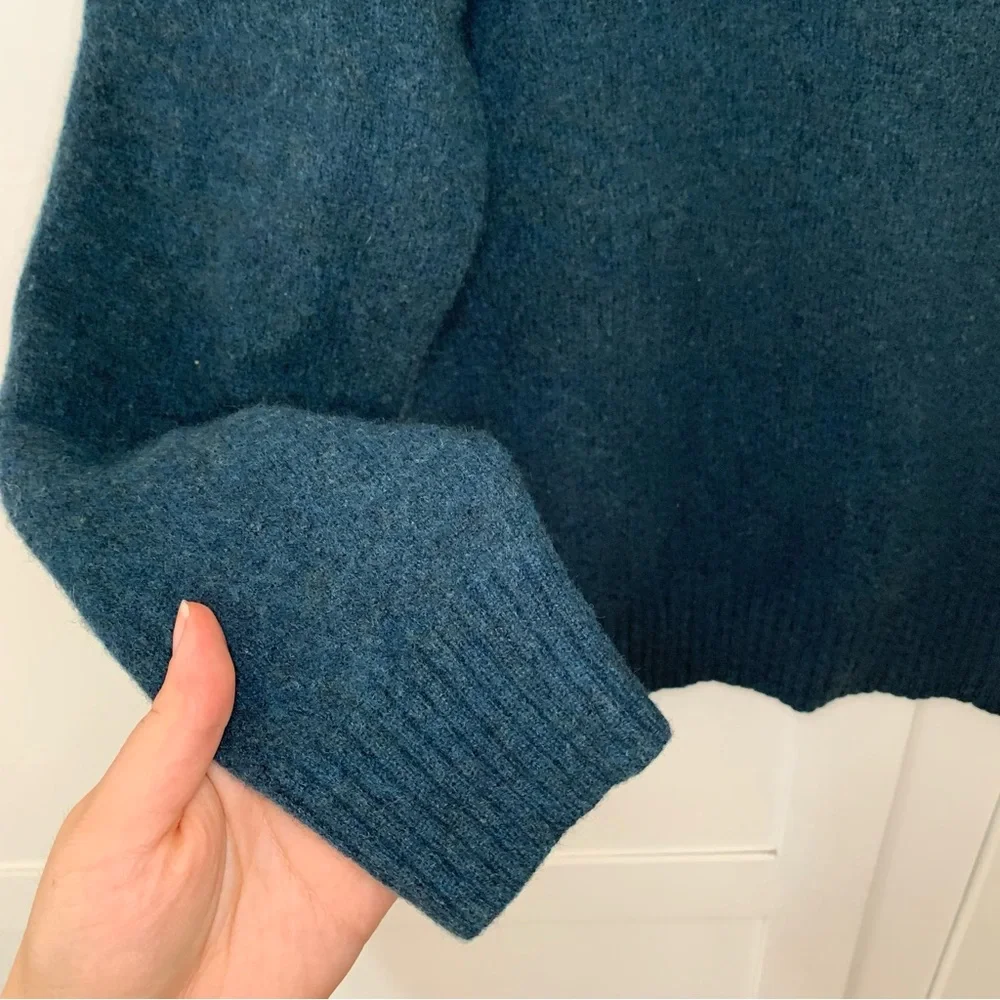 J.Crew Green Lamb’s Wool Half Zip Up Sweater Size Medium